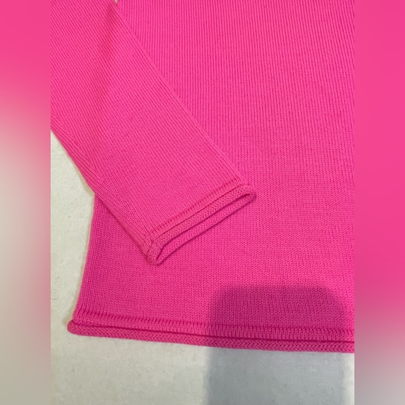 Pink Fluo knit merino wool sweater turtleneck size medium - Picture 8 of 11